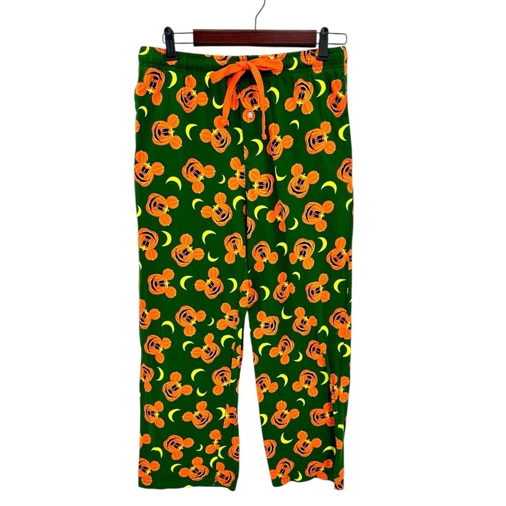 Disney Mickey Mouse Halloween Pajama Bottoms Women's Small Jack O Lantern Print - Picture 3 of 9